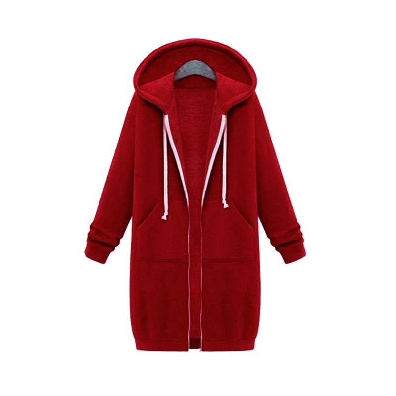 Red hoodie with a hood on a white background