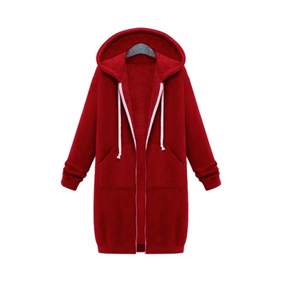 Red hoodie with a hood on a white background