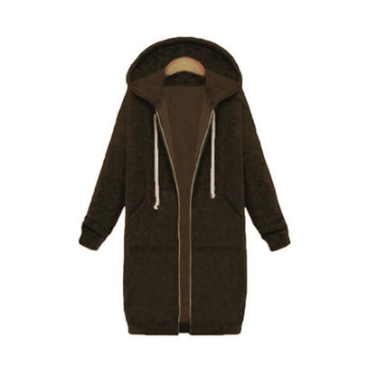 Brown hooded coat on a white background