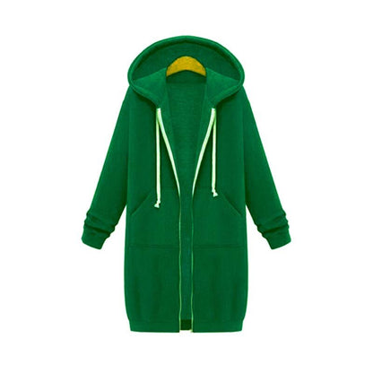 Green hoodie with a yellow hanger on a white background