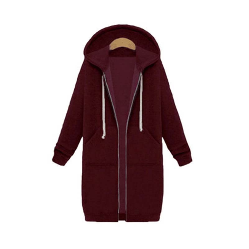 Maroon hoodie with a zipper on a white background