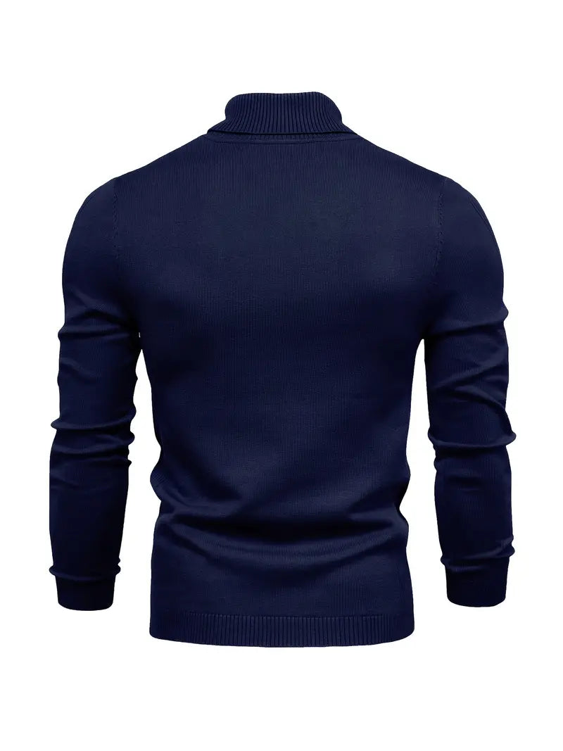 Navy blue sweater on a white background
