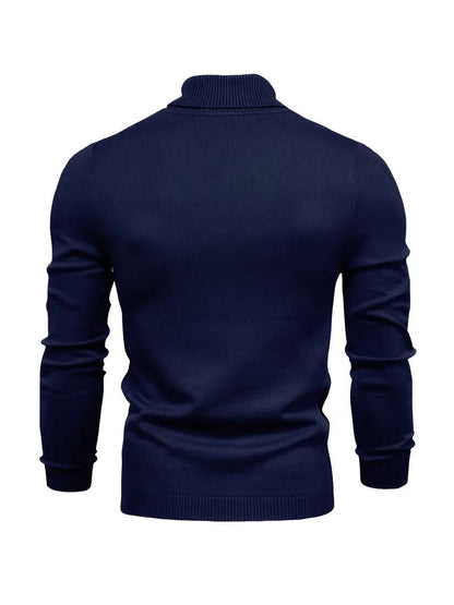 Navy blue sweater on a white background