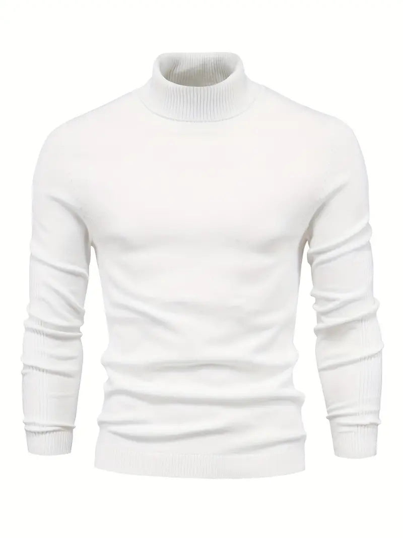 White turtleneck sweater on a white background