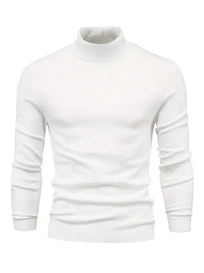 White turtleneck sweater on a white background