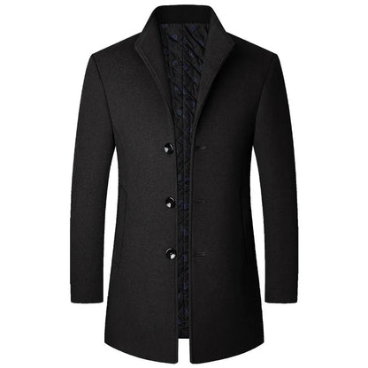 Black coat with buttons on a white background