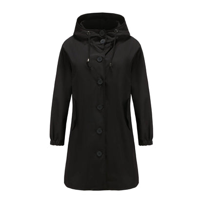 Black coat with buttons on a white background